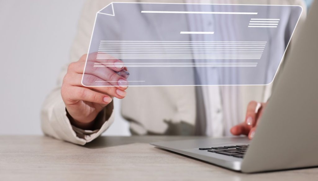 A business person using esignature software.