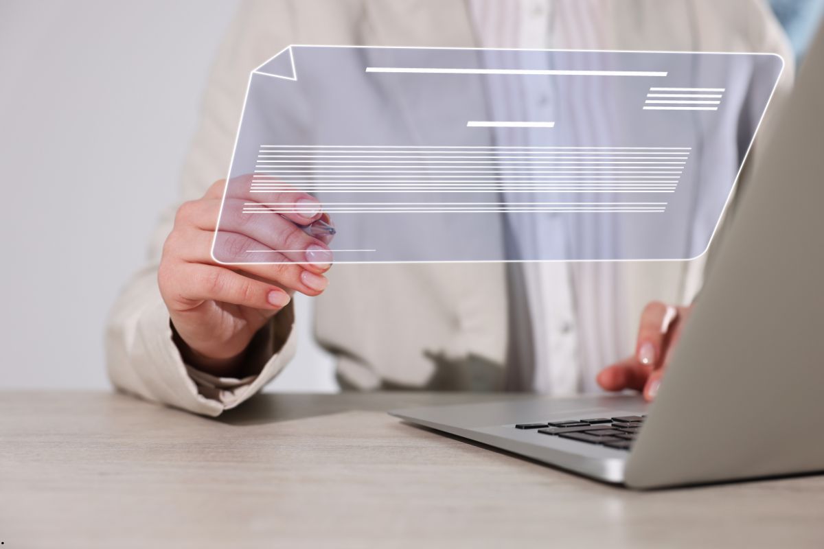 A business person using esignature software.