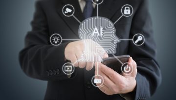 L'uomo utilizza la firma elettronica AI.