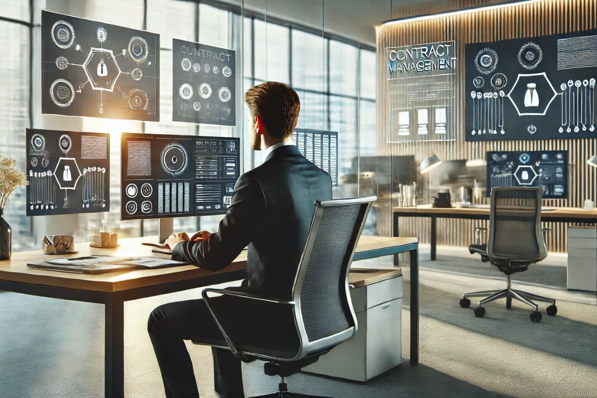 Il dipendente utilizza uno strumento di automazione dei contratti per gestire i contratti dell'azienda.