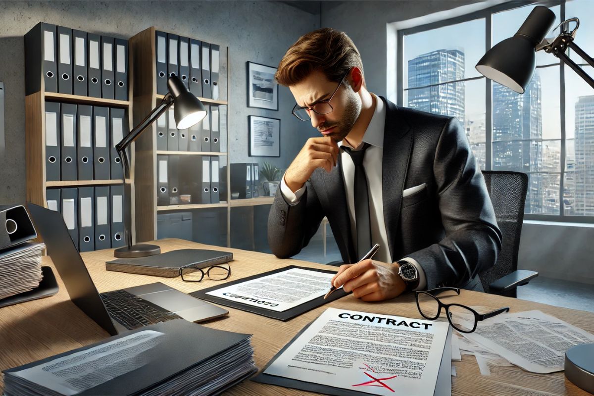 Il dipendente è arrabbiato per gli errori commessi nella gestione del contratto.