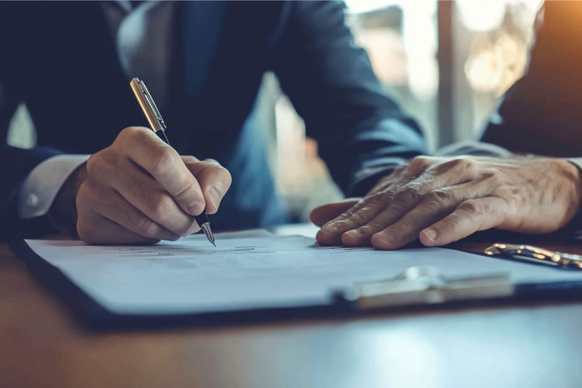 The man uses AI to create the contract.