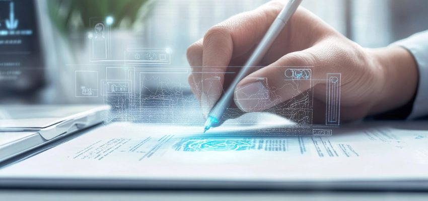 Digital signatures are improving with AI to detect fraud, blockchain for security, biometrics, and global regulations.