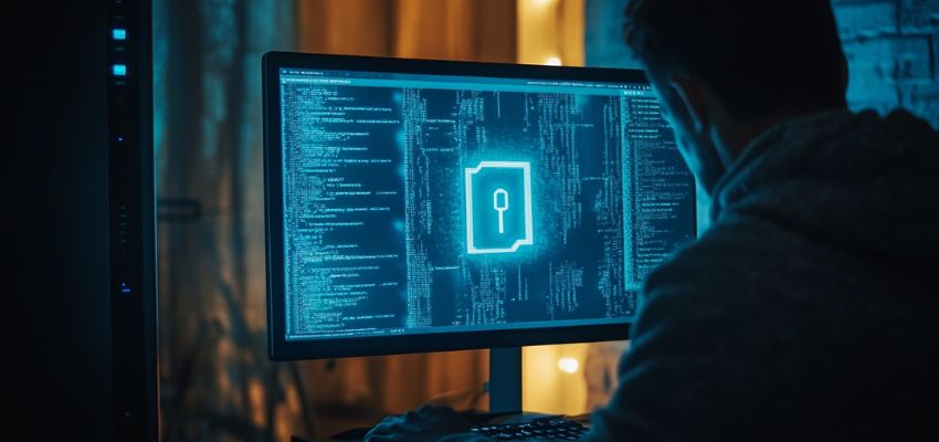 Der Mann stellt sicher, dass die Verschlüsselungsprotokolle fehlerfrei sind, um die reibungslose Leistung einer digitalen Signatur zu gewährleisten.