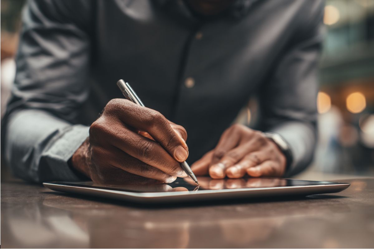 L'uomo ha firmato un contratto digitale tramite firma elettronica personalizzata.