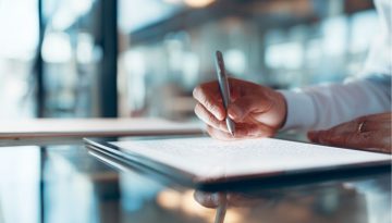 The entrepreneur uses enterprise contract management software.